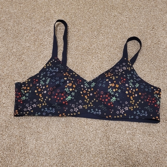 Knix Women's Navy Colorful Floral Padded Bra Size 2 - Picture 2 of 5